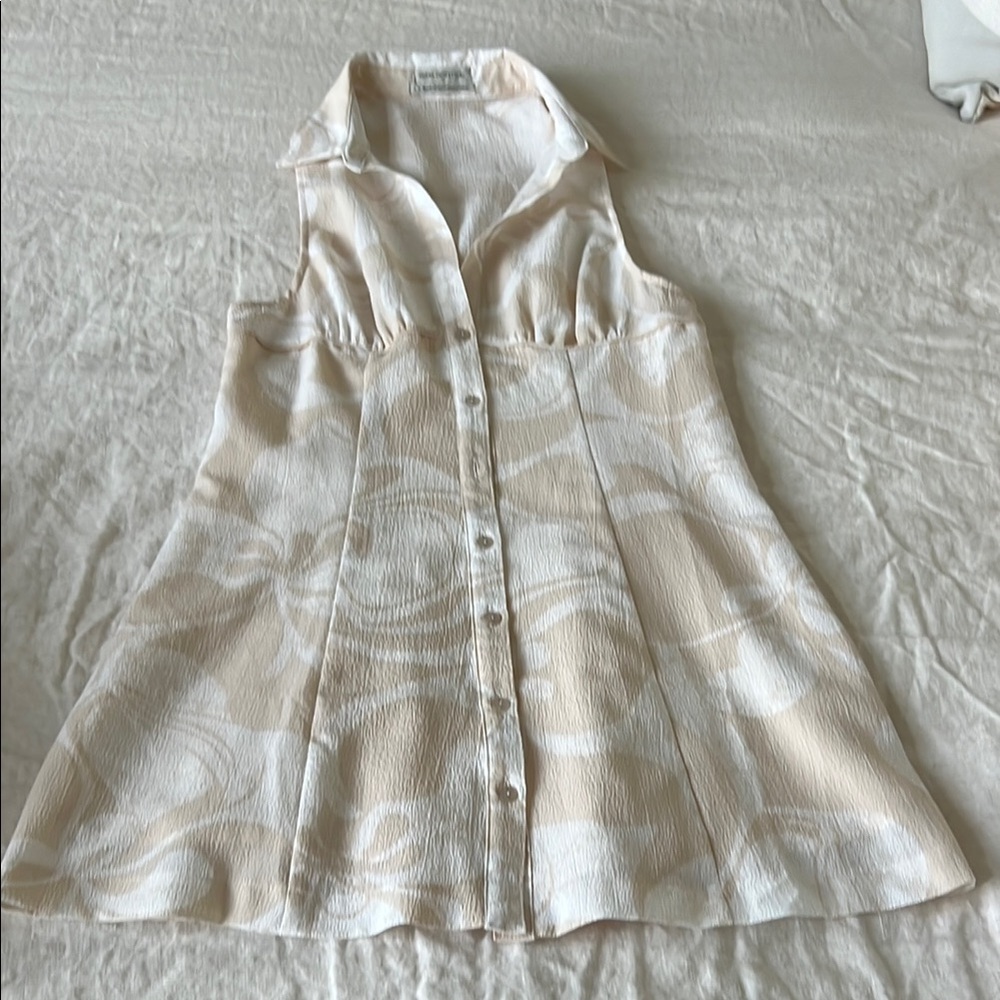 Urban Outfitters Tan Notched Collar Mini Dress